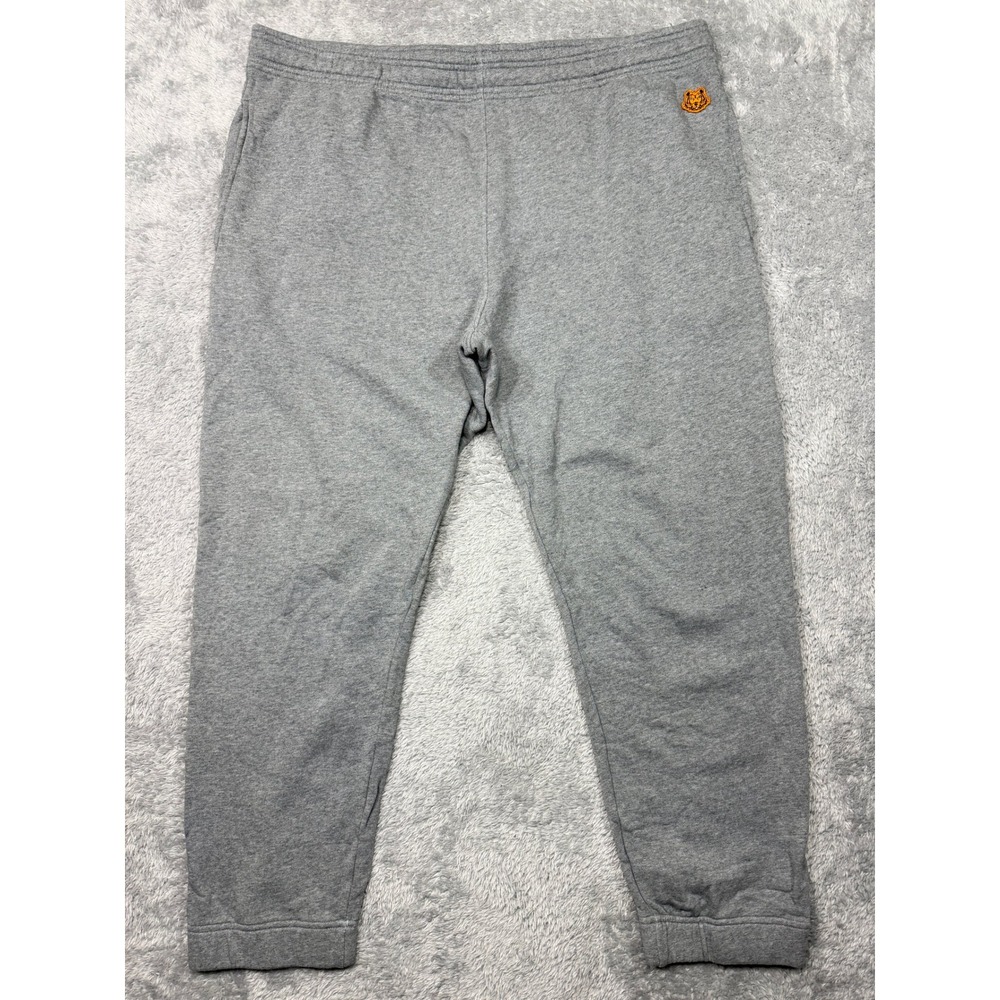 Kenzo Sweatpants Men 3XL Gray Tiger Crest Joggers Cotton French Terry Drawstring